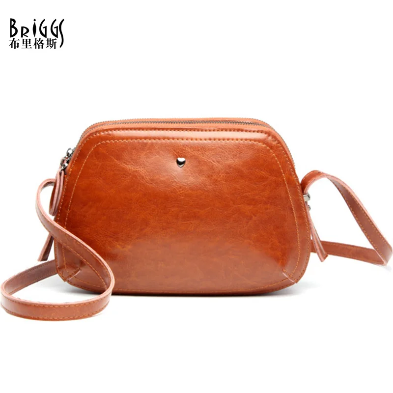 

BRIGGS Brand Shell Women Small Bags Genuin Leather Women Shoulder Bags Vintage Real Leather Handbags Crossbody Bags For Women