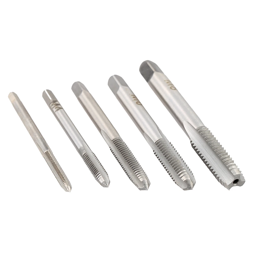 

5pcs/set Straight Groove Tap Bearing Steel Mini Straight Flute Hand Taps Drilling Machine Accessories T-Handle Ratchet Tap Wrenc
