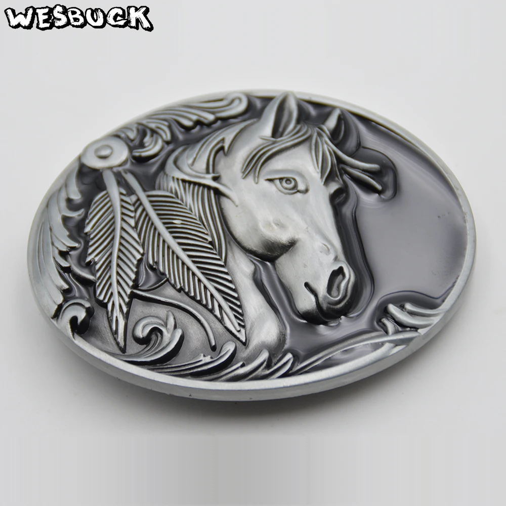 Wesbuck Brand пояс с изображением лошади пряжки Для мужчин Для женщин с металлической пряжкой в ковбойском стиле ковбойские ремень на голову