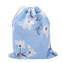 Хлопок Конопляный шнурок сумки модные дешевые рюкзаки печать цветы рюкзак 3 размера домашнего хранения пакет путешествия портативный мешок