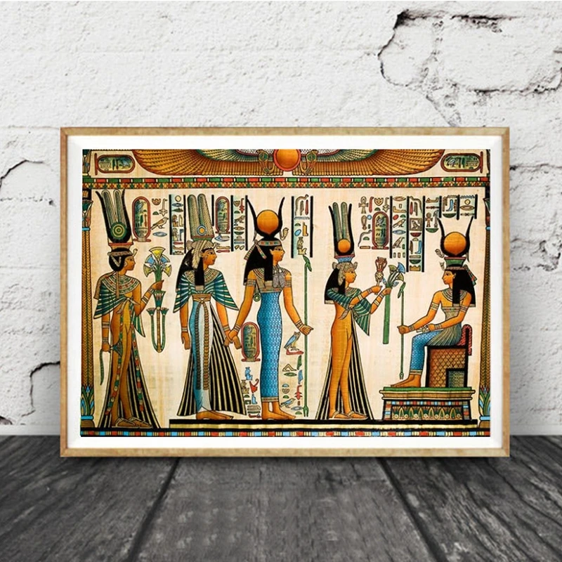Retro Egyptian Landscape Wall Picture for Living Room Religious Painting Canvas Art Poster and Prints Home Decoration No Frame