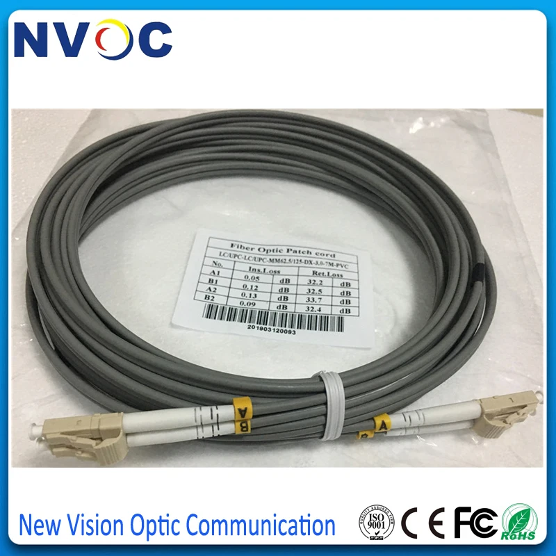 6 шт./лот LC UPC внутренний бронированный дуплекс 62 5/125 OM1 волоконно оптический