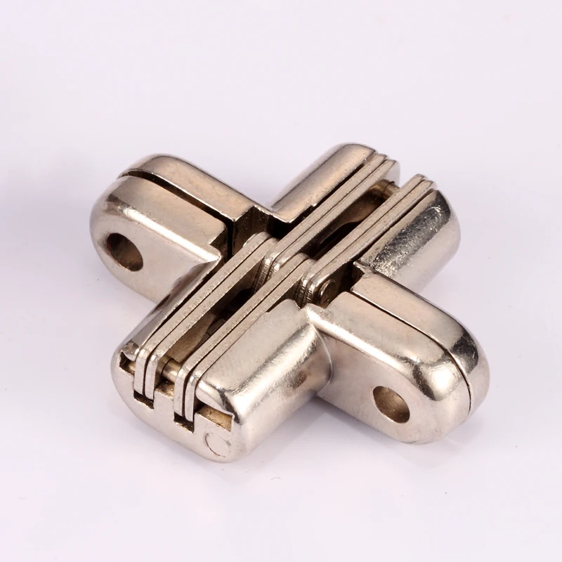 

Mhomera 4Pcs Hidden Hinges Invisible Concealed Cross Hinge Bearing 180Degree For Box Folding Window Furniture DIY 12x42mm