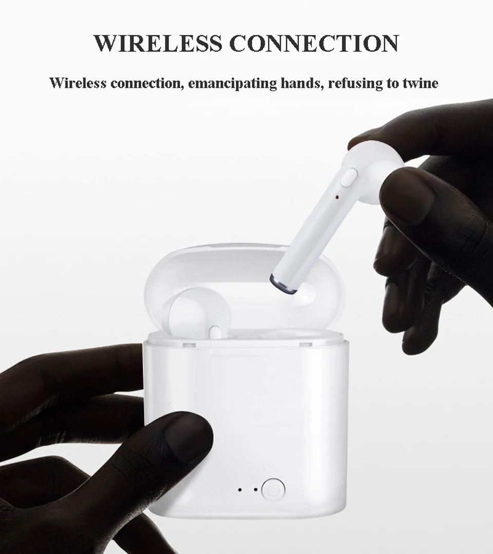 Без границ i7s TWS мини-наушники Беспроводной Bluetooth наушники стерео наушники с зарядным чехол микрофон для андроид iPhone iPod