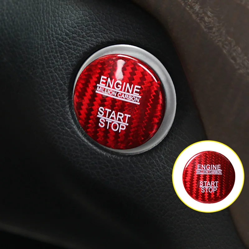 

For Mercedes Benz W205 W211 W212 W221 W176 C117 W166 A B C E S R CLA GLE GLS GLC Carbon Fiber Engine Start Button Cover Cap Trim