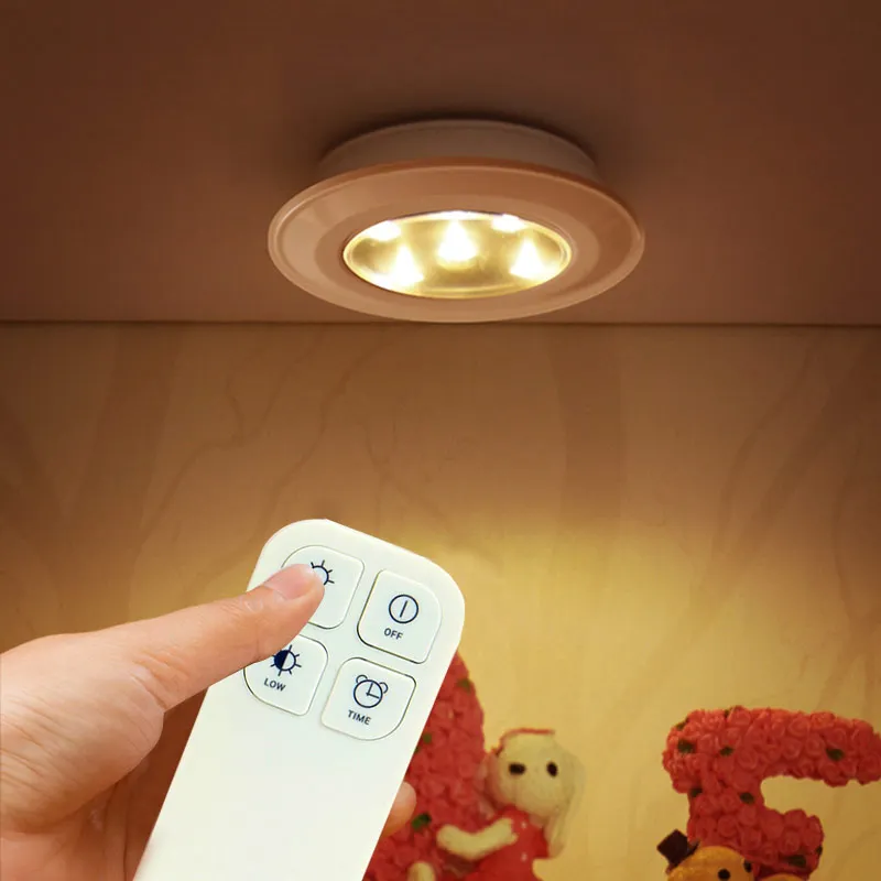 

Wireless Romote Control LED Night Light Stick-to-Anywhere Tap Light for Cabinet Bedroom Hallway MAL999