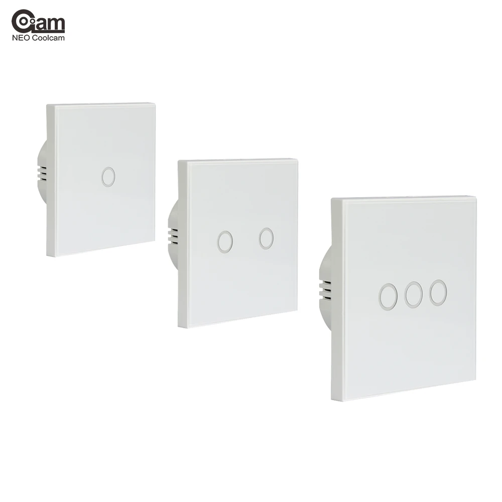 

NEO Coolcam Smart WiFi RF/ APP/Touch Control Wall Light Switch 1 /2 /3 Gang 86 Type EU Panel Wall Touch Light Switch Smart Home
