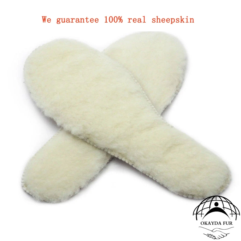 

White Sheep Skin Fur Insole Warm in Winter Pairs Insole Free Shipping for Male Female