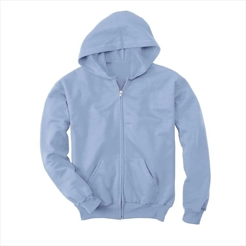 Hanes P480 Comfortblend Ecosmart Full-Zip Kids Hoodie Sweatshirt Size - Large - Light Blue (1)