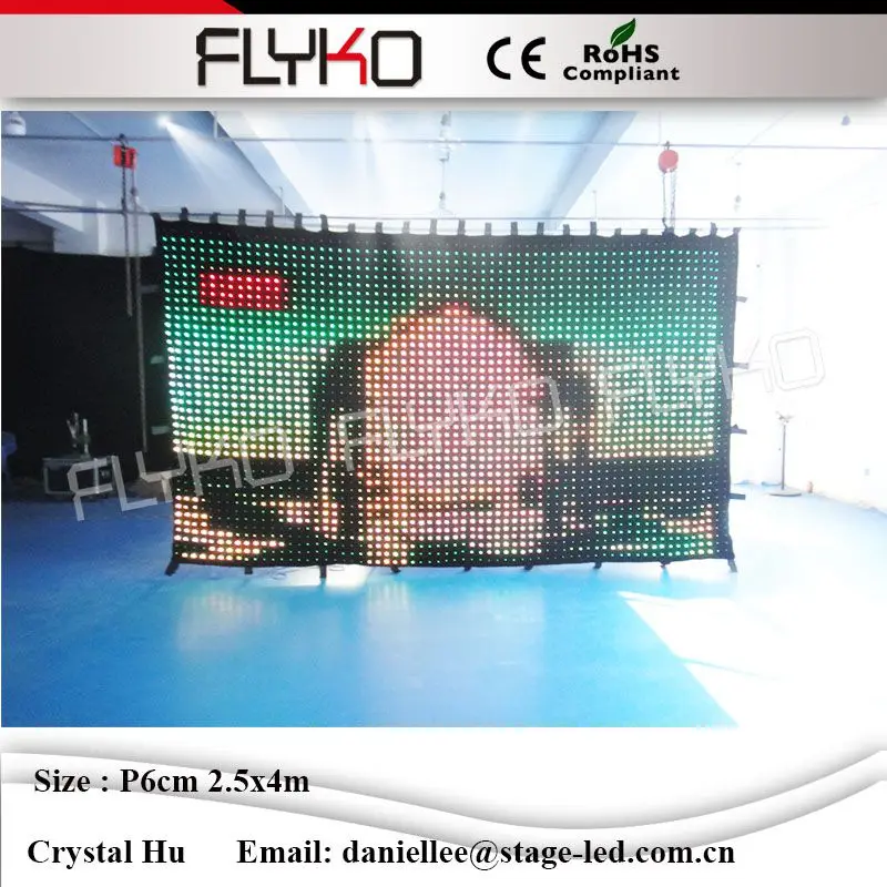 

SD Card off line controller LED Vision Curtain,LED Vision Cloth,LED Video Curtain Wedding backfdrops P60mm 2.5x4m Backdrops wall