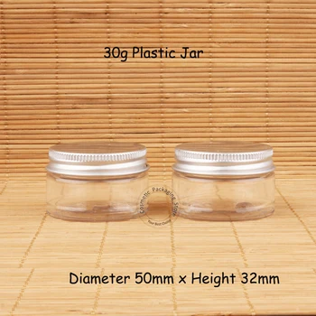 

120pcs/Lot Wholesale 30g Plastic Cream Jar 1OZ Facial Mask Pot Aluminum Lid 30ml Refillable Container Makeup Tools Packaging
