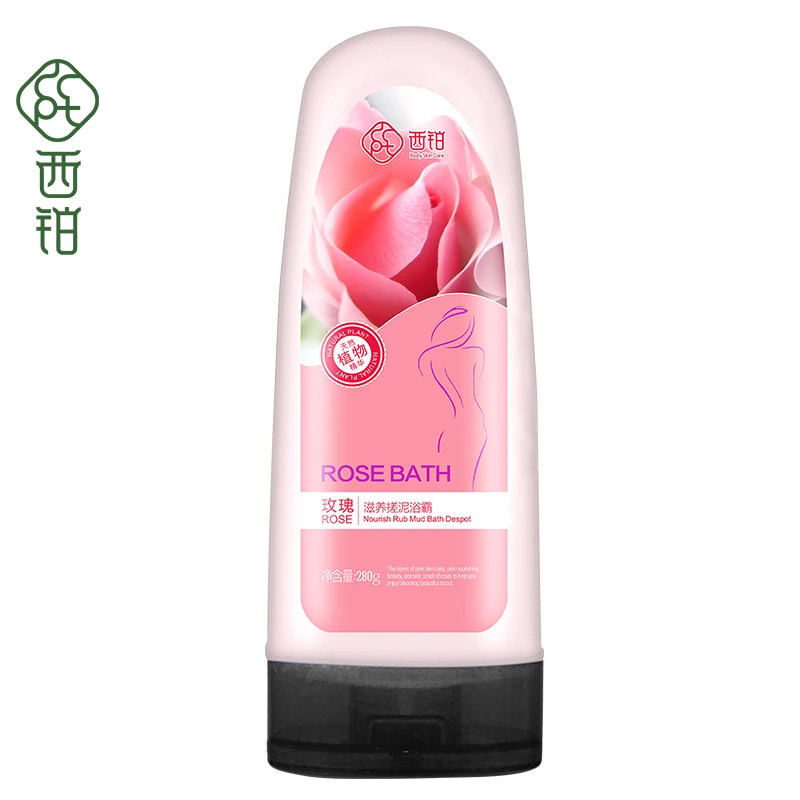 

280g Wash Treasure Clean Rose Extract Exfoliating Rubbing Mud Bath Salt Scrub Bath Body Wash