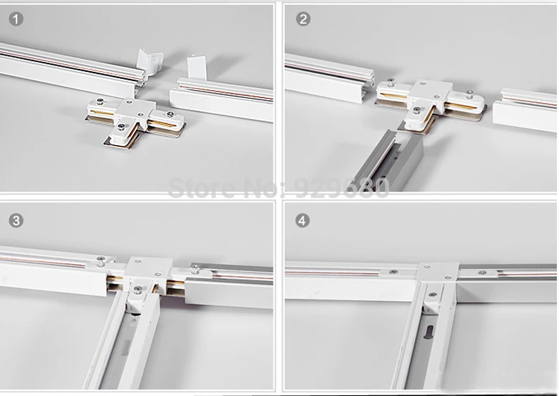 GO OCEAN Track Lighting T-type connector track rail connector three-way connector aluminum rail connector