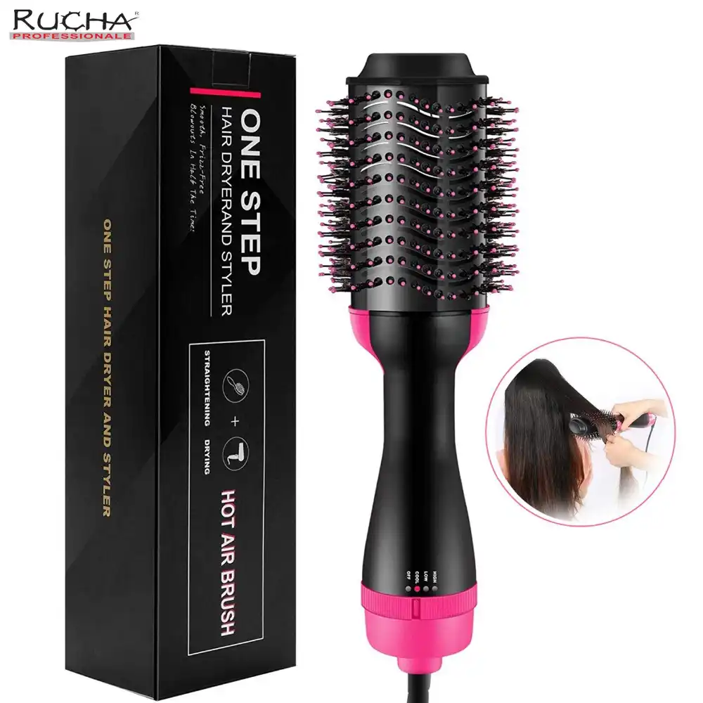 Hot Air Hair Brush Volumizer 2 In 1 Salon Styling Hair Dryer And