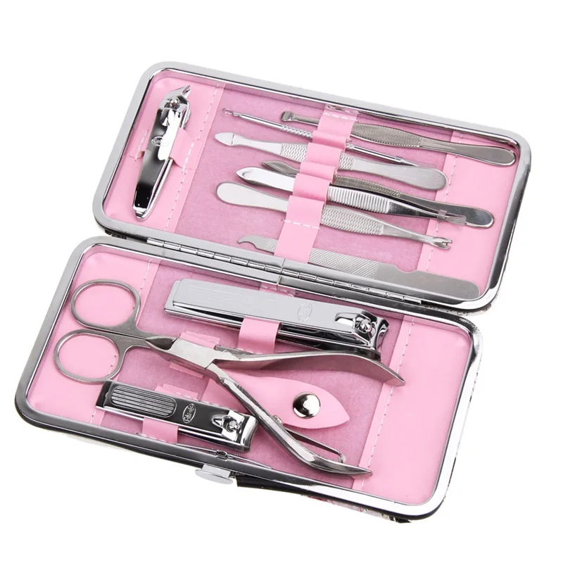 

12pcs/Set Professional Pedicure Manicure Set Nail Care Cuticle Clipper Pusher Tweezer Scissors Makeup Skin Clean Care Tools