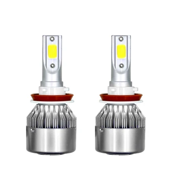 

2 X H8/H9/H11 C6 LED Car Headlight Bulb 36W 3600LM 9V-36V IP68 Waterproof 6000K 200M Light Range for Truck SUV RV HID All In One