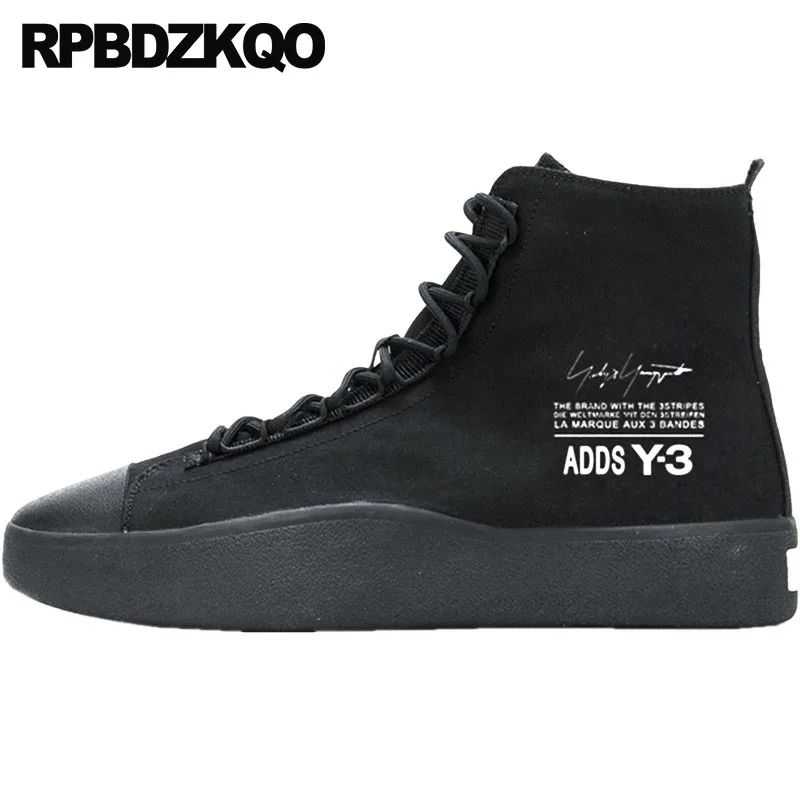 

korean lace up thick soled booties platform canvas boots plus size high sole shoes men luxury black trainer 2018 sneakers top