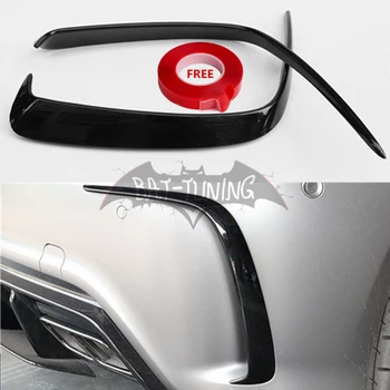 

1 Pair Glossy Black ABS Rear Bumper Splitter Spoiler For Mercedes A-Class W176 A200 A250 A45 AMG 13-17 Air Vent Canard With Tape
