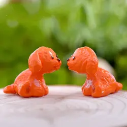 1 шт. милый оранжевый Собака Kawaii мультфильм DIY смолы фея сад ремесло, украшения миниатюрный микро-гном подарок Террариум F1086