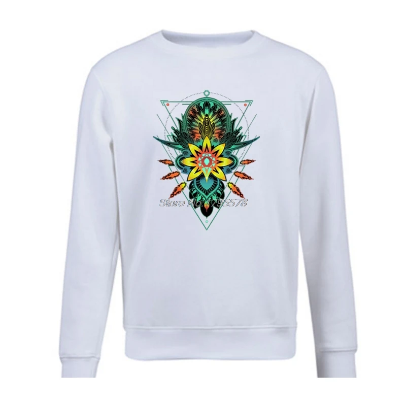 

Cotton Hoodie Discount Geometric Triangle Mandala Ornament Lotus Flower Sweatshirts Men Great Interesting Sweatshirt Coat Tops