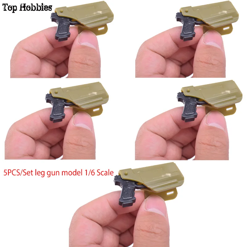 

5PCS/Set 1/6 Scale Accessories Sand SWAT Hanging Legs+P225 Gun Holster Model Set Weapon Parts Fit 12"Soldier Body Figure Toy