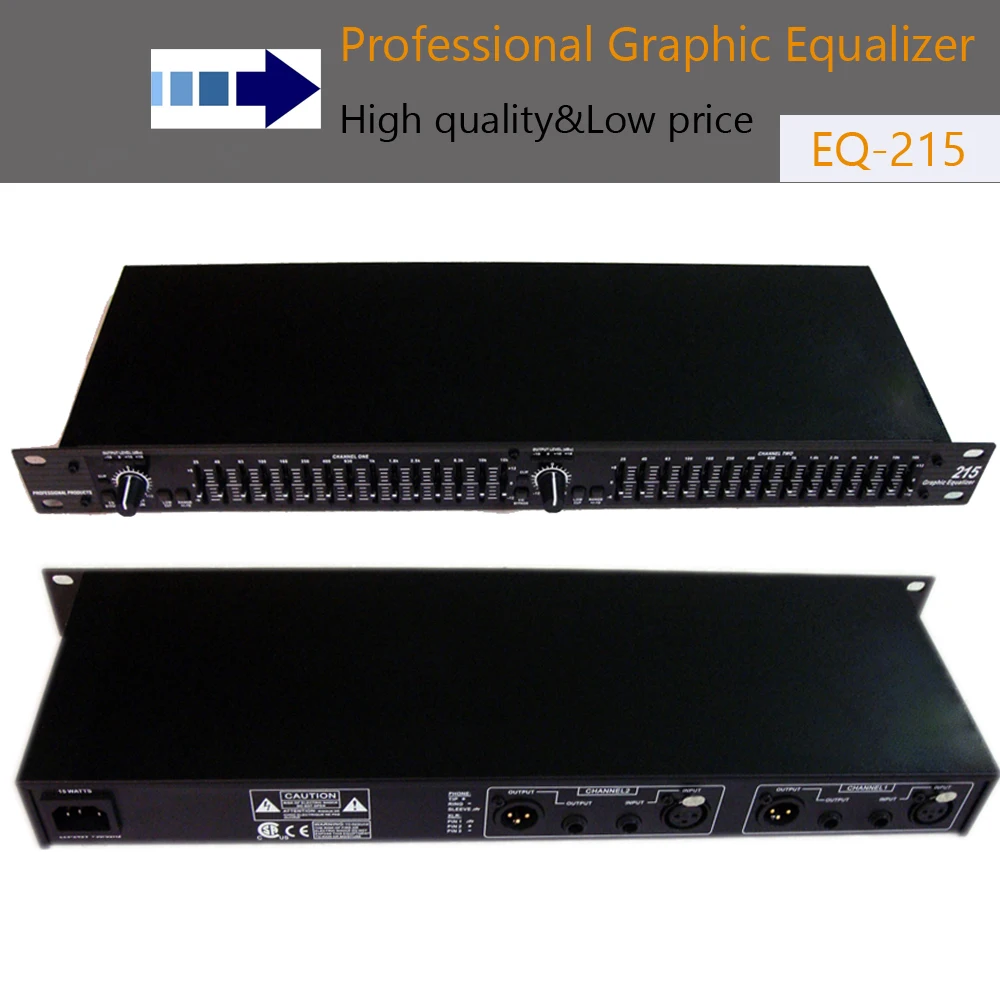 Professional audio equalizer eq215 Dual 15 Band Graphic Equalizer Power