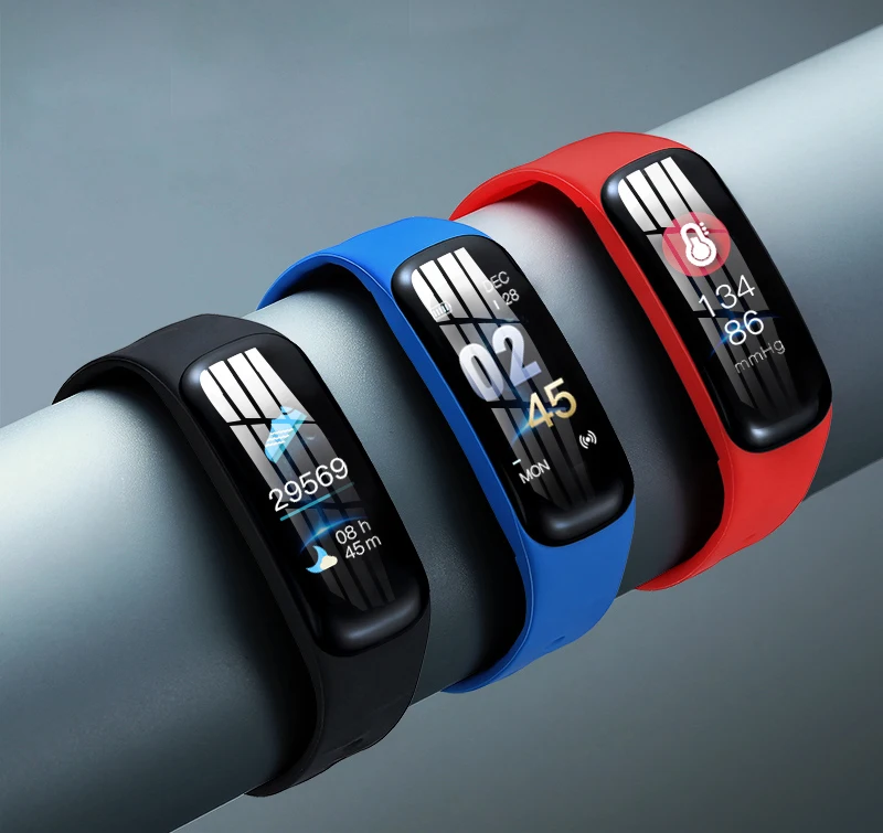 Pulsera inteligente C1p 2020 con frecuencia cardíaca, presión arterial, banda de Fitness, recordatorio de llamadas rastreador de actividad, deporte para xiaomi|Pulseras inteligentes| -