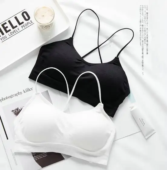 

Beautiful back Lingerie women halved belt underwear with chest pad add thickness hammock small vest gather up underwear