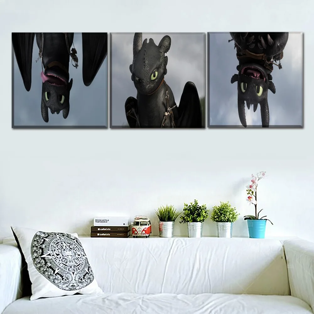 1Pcs/3Pcs Movie How To Train Your Dragon 2 Toothless Poster Home Decor