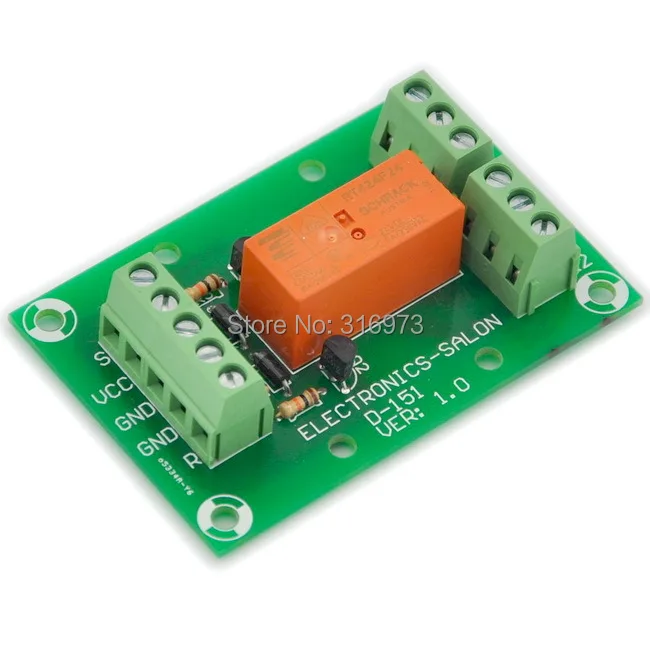 

Bistable/Latching DPDT 8 Amp Power Relay Module, DC24V Coil, RT424F24