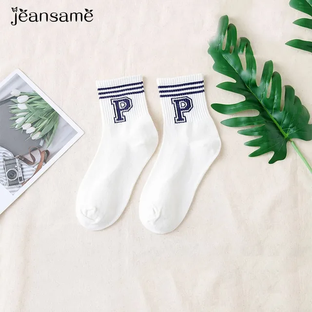 Comfortable Cotton Socks Stylish Casual Breathable Short Blend elastic Warm Wear Resistant lady thermal  invierno mujer cute White P