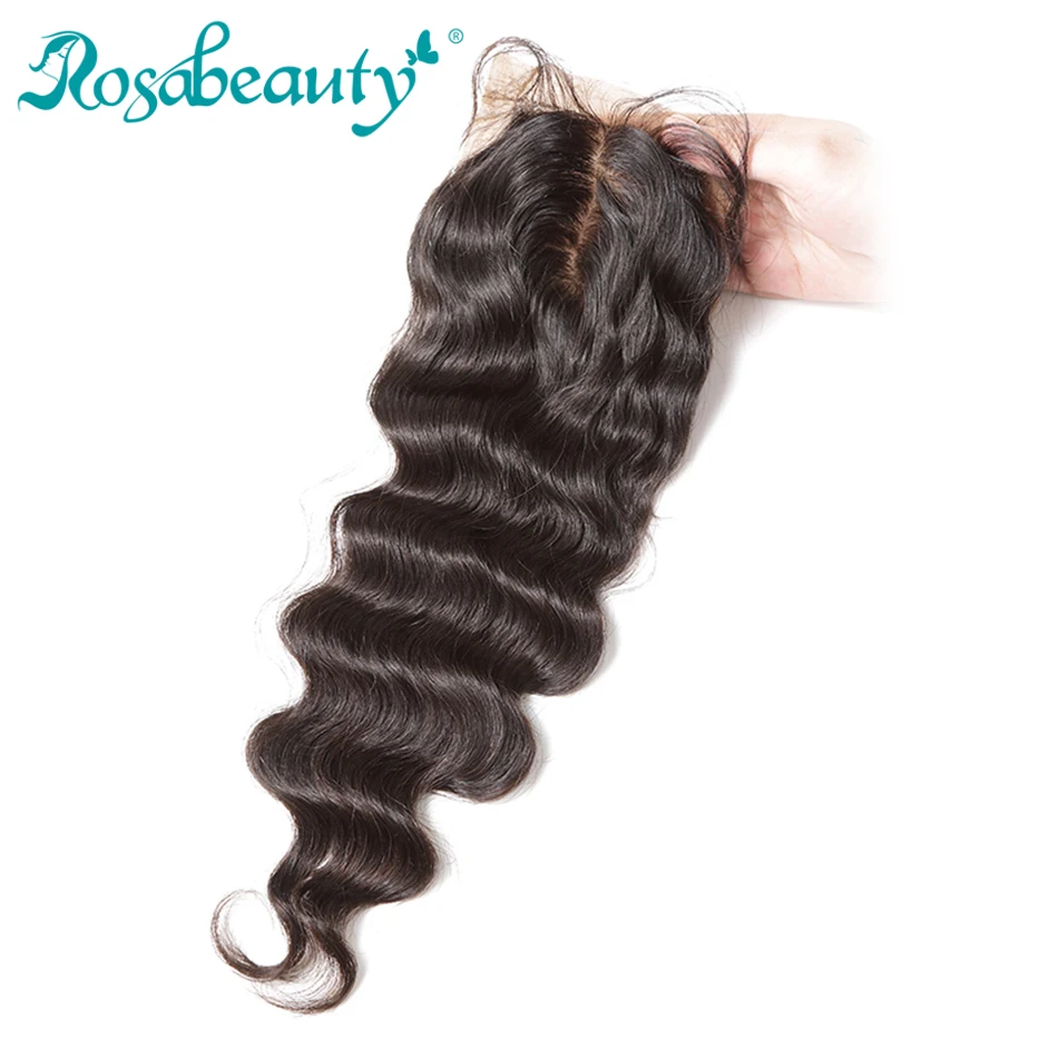 Rosabeauty Remy волосы Свободные Волнистые Шелковые пряди 4x4 отбеленные узлы с детскими