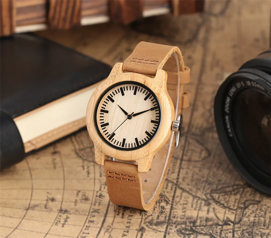 YISUYA Bamboo Watch Women Creative Nature Wood Ladies Watches Gift Simple Genuine Leather Band Wristwatch 2017 New Arrival  (6)