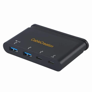 

Type C to 2 USB 3.0 +2 USB-C Data Transfer &PD Charging Adapter, Thunderbolt 3 Compatible, Support OTG,