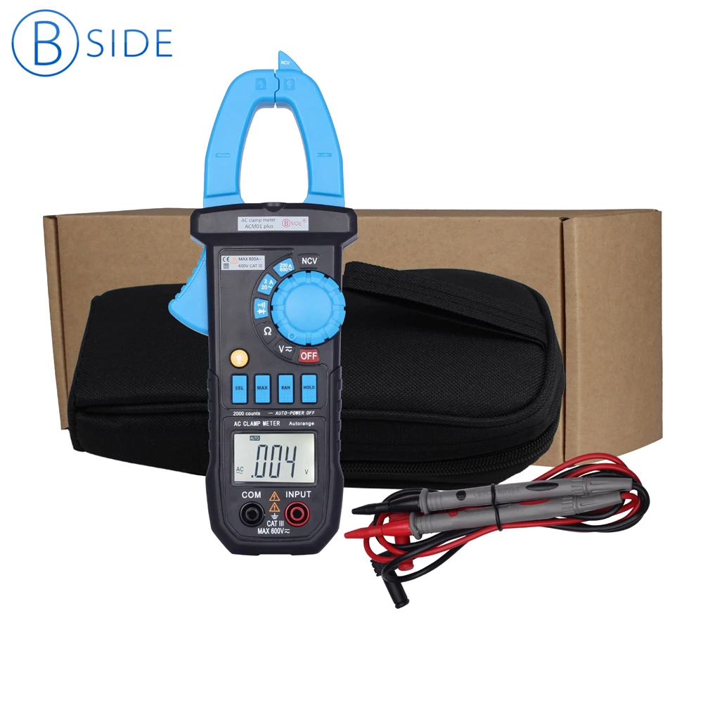 BSIDE ACM01 Plus 3 1/2 600A Автоматический диапазон цифровой клещи бесконтактный Тестер переменного тока мультиметр и зажим подсветка