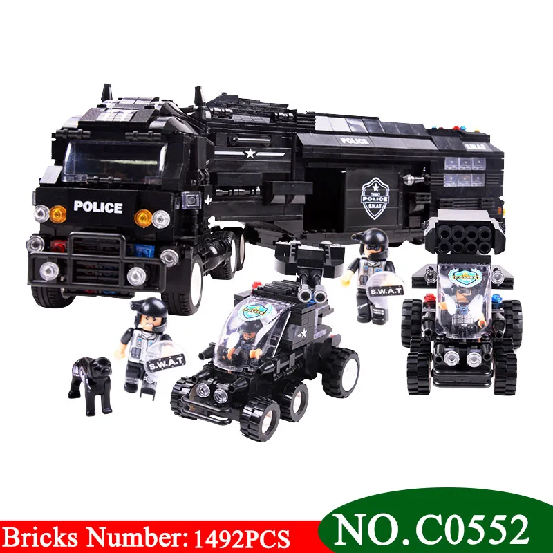 

C0552 SWAT series World War II Troops military Building Blocks Sets Police Cars Model minis Kids DIY Bricks Toys