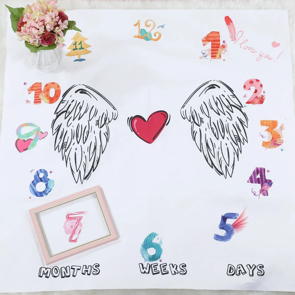 INS hot child Play Mats kids Crawling Carpet Love Wings playmats Infant Game rug Room Decoration Baby photography props
