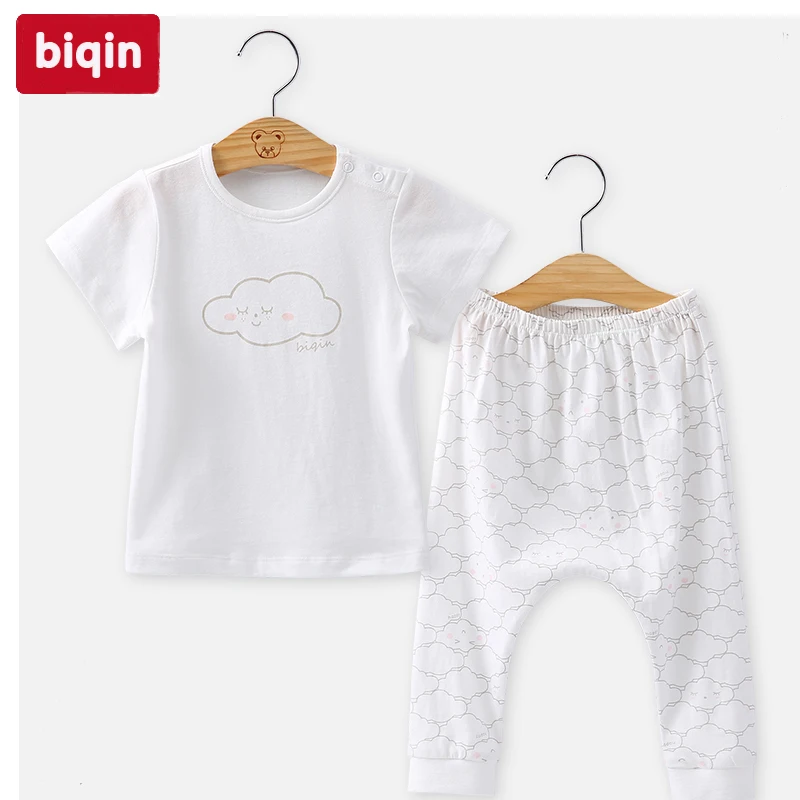 Biqin/9 months to 3 years Old детская одежда для маленьких детей летний костюм мальчиков и