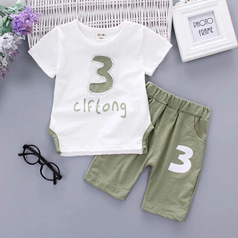 

Summer Children Garment Catamite Short Sleeve Twinset Tshirt And Pants 2pcs Sets Brand Boys Clothes Kids Girls Tracksuit