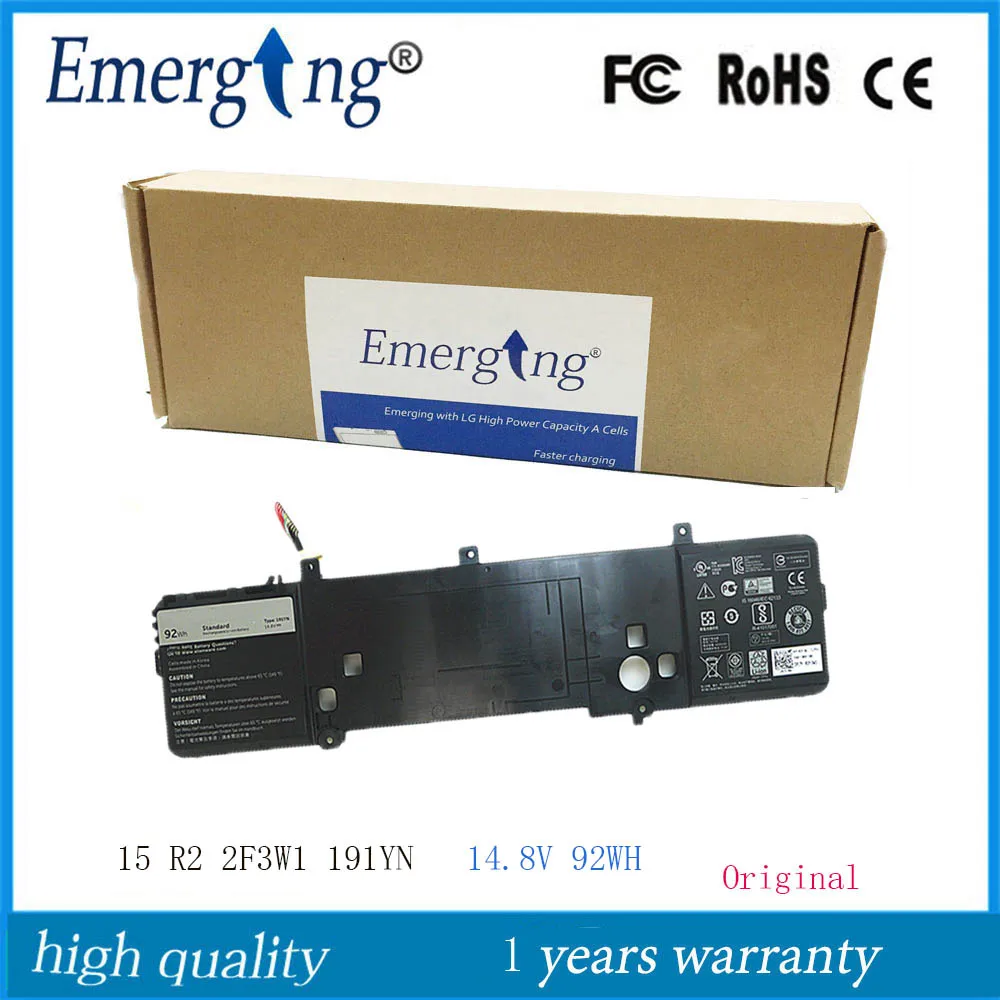  14.8V 92WH New Original Laptop Battery 191YN for DELL Alienware 15 R1 15 R2 ALW15ED-1828 2F3W1