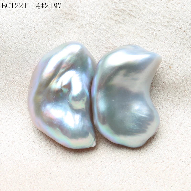 

Unique Natural Kiwa Loose Pearl In Pair No Drilled Hole Baroque Pearl Earrings Accessory Customized Hole Drilled Grey Color