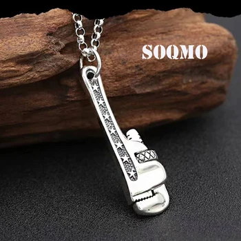 

SOQMO 925 Sterling Silver Pendant Men Vintage Style Vise Retro Thai Silver Pendant Couple Activity Necklace Jewelry SQM139