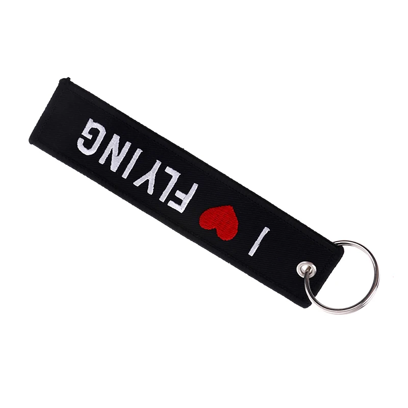 I LOVE FLYING 13x3CM keychain key Ring key Jewelry Tags car key ring Keyring  Gifts Emboridery Message