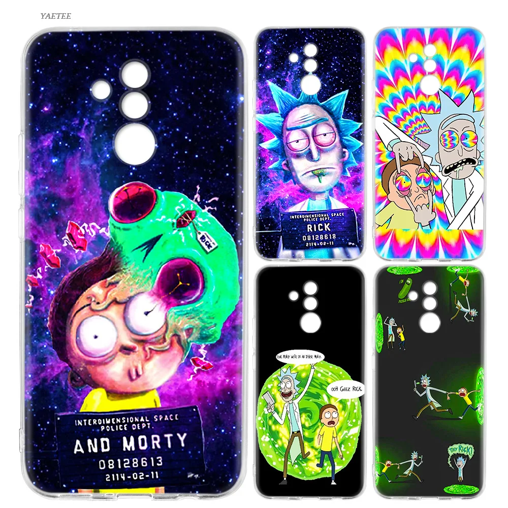 

YAETEE Funny Cartoon Rick and Morty Silicone Case for Huawei P20 P10 P9 Mate 20 10 Lite 2017 P Smart + Honor 10 8X Play P8