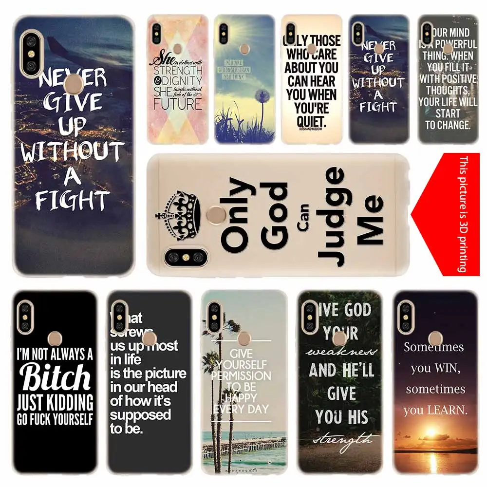 

cover soft Silicone TPU Case For Xiaomi Redmi 3 4X 4a 5 Plus 5a S2 6a 6 Pro Note 7 5 6 4 3 5a prime Inspirational phrase