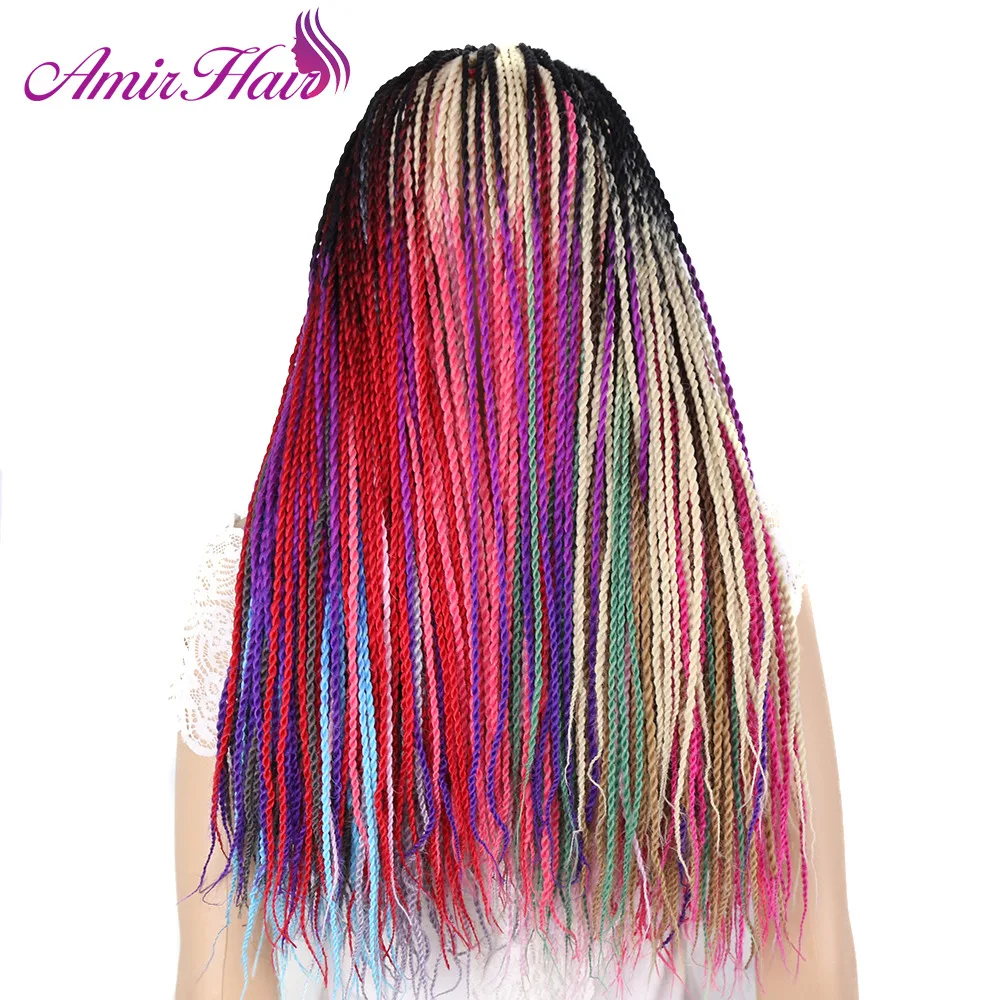 Amir 24inch 30roots Senegalese Twist Hair Crochet Braid Extensions Ombre Jumbo Synthetic Hair For Braiding