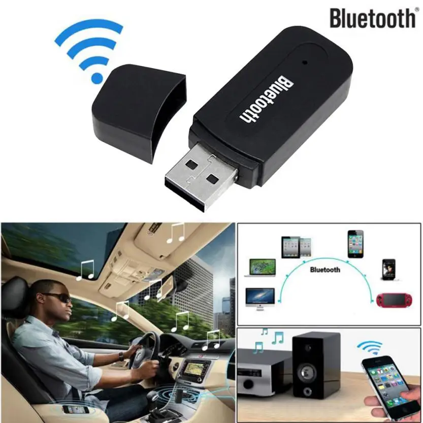 3.5mm Car Wireless USB Bluetooth Aux Audio Stereo Music Speaker