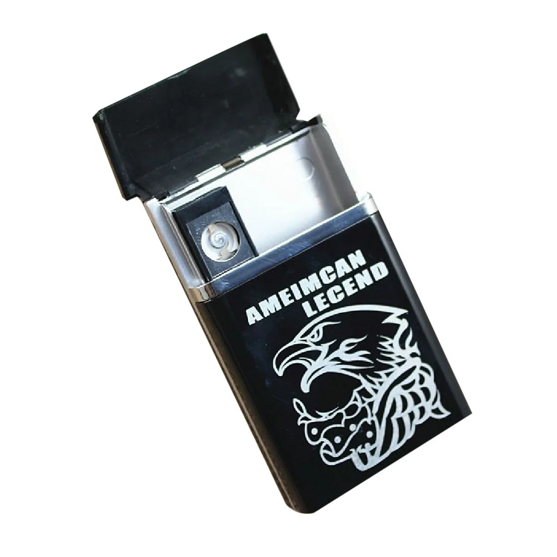

Can be installed electronic usb cigarette case with usb lighter 8 cigarettes flameless windproof and rechargeable heating wire