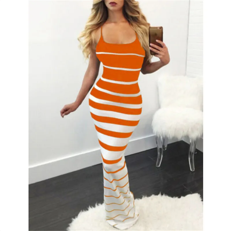 Платье женское длинное повседневное Бандажное вечернее длиной до пола|dress