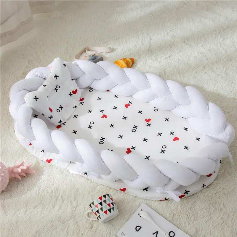 Детские Гнездо принт хлопок бионический кровать, пригодная для стирки портативная детская кроватка Многофункциональный туристическая